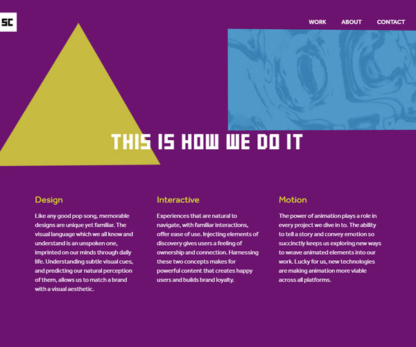 內(nèi)容頁面獨(dú)特的用色和設(shè)計(jì)感